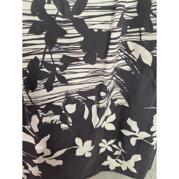 BCBGMaxAzria Black White Floral Cap Sleeve Shift Dress Garden Party Chic Small - Picture 3 of 11